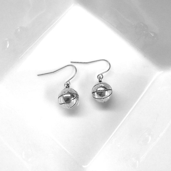 Miniature Basketball Sports Athletic Athlete Player Charm Earrings - Picture 4 of 4